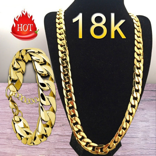 Punk Cuban Chain Gold Necklace Men 50/55/60/65/70/75CM Link Curb Chain Long Necklace for Women Fashion Jewelry Collier homme