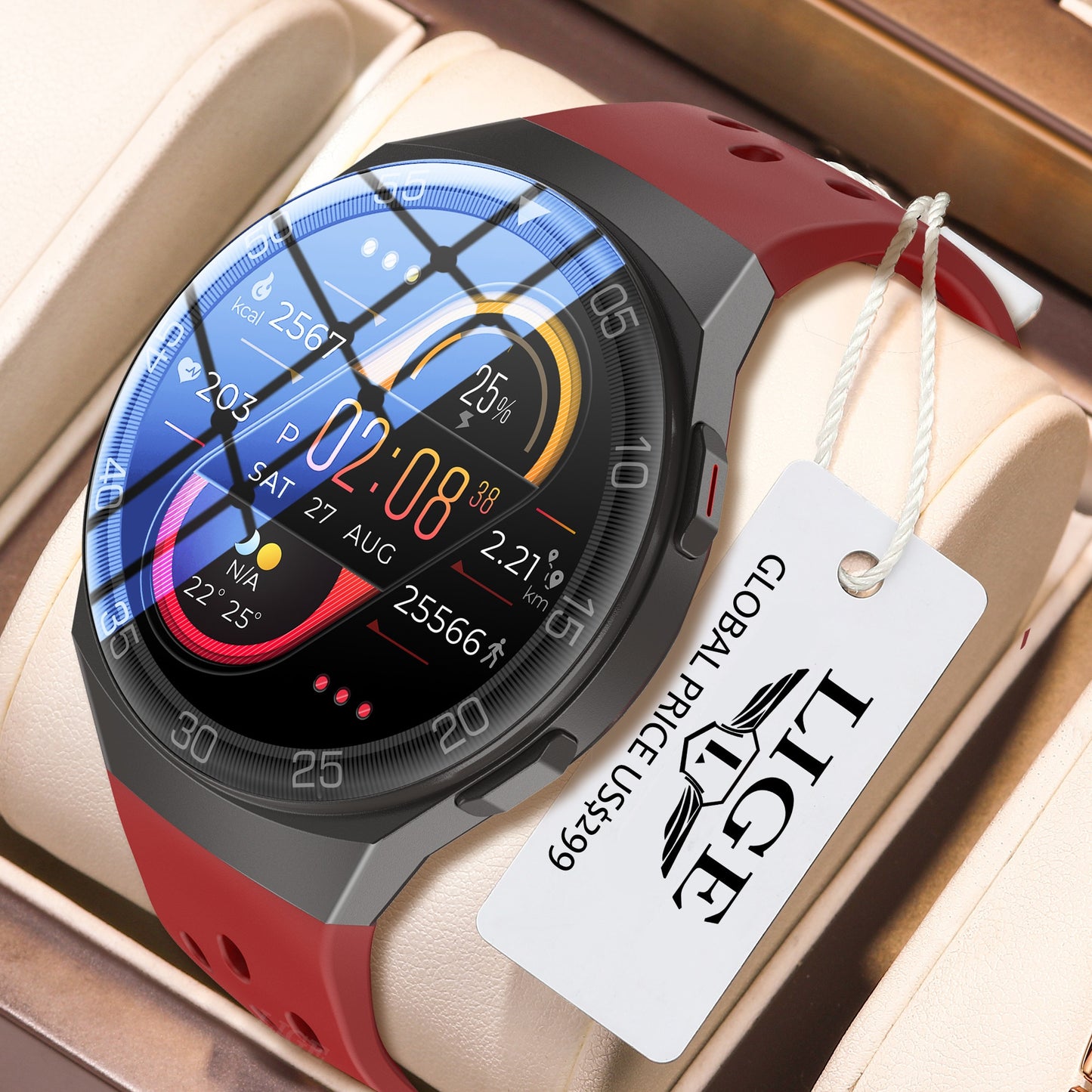 LIGE 1.28-inch Full Color Touch Screen Sport Smartwatch Men Women Fitness Tracker Waterproof Smart Watch For Huawei Xiaomi Apple