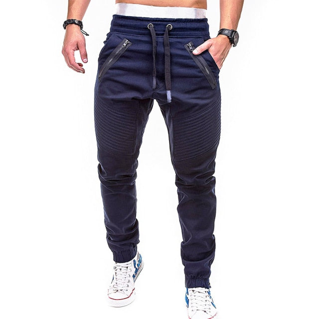 Men Casual Joggers Pants Solid Thin Cargo Sweatpants Male Multi-pocket Trousers New Mens Sportswear Hip Hop Harem Pencil Pants