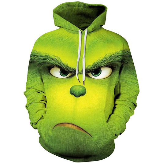 3d Anime Hoodie Green Grinch Men&#39;s Pullover Jacket Winter Casual Fashion Sweatshirt Cartoon Oversized Hoodie Street Men Clothing